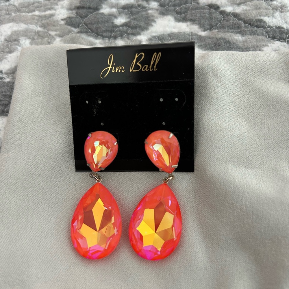 Elegant Orang Teardrop Earrings. Matches Prom dress in my closet perfectly
